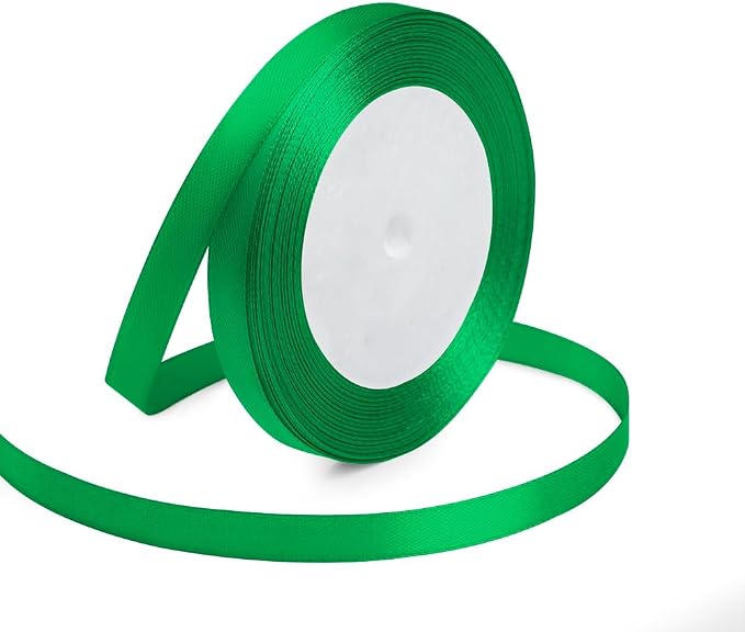KMER LIFE Green Ribbon 3/8 Inches x 25 Yards Satin Ribbons Perfect by KMERLIFE