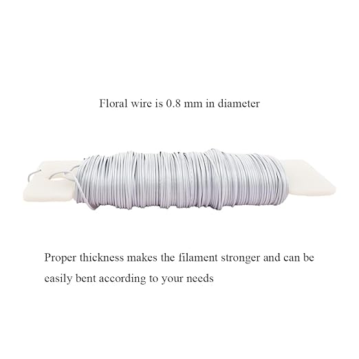 HAHIYO 22Gauge White 3Roll Total 115Yards Metal Floral Wire Flexible Paddle Wire - Image 5