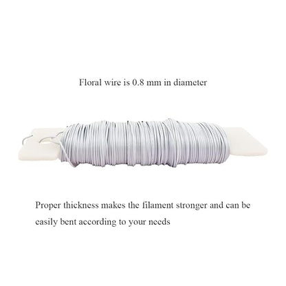 HAHIYO 22Gauge White 3Roll Total 115Yards Metal Floral Wire Flexible Paddle Wire - Image 5