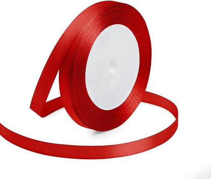 KMER LIFE 3/8 Inches x 25 Yards Red Satin Ribbon Solid Fabric Ribbons by KMERLIFE