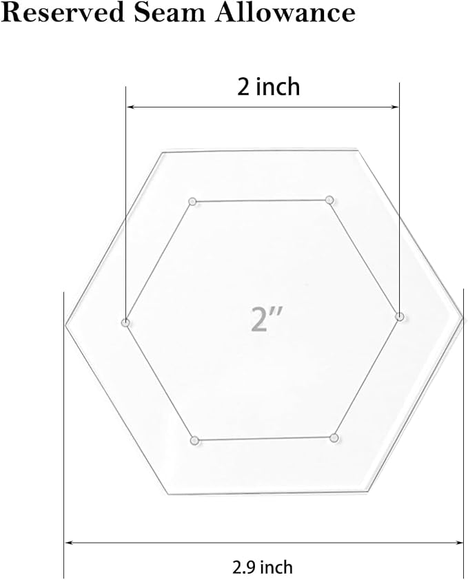 4 Pieces Hexagon Quilting Template - Image 2