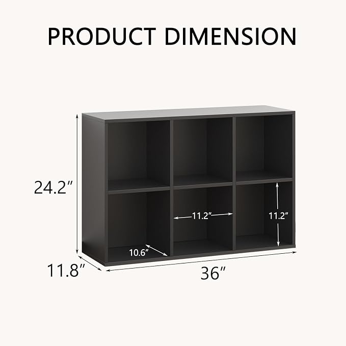 Wooden 6 Cube Storage Organizer - Image 2
