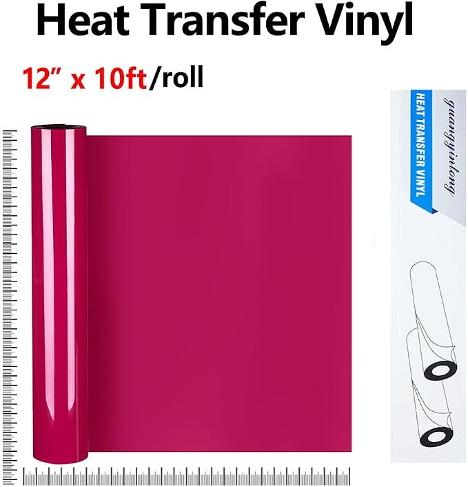 guangyintong Heat Transfer Vinyl Rose Red HTV Rolls, Matte Surface HTV Vinyl - Image 2