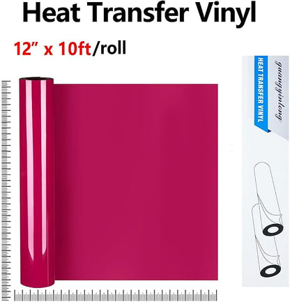 guangyintong Heat Transfer Vinyl Rose Red HTV Rolls, Matte Surface HTV Vinyl - Image 2