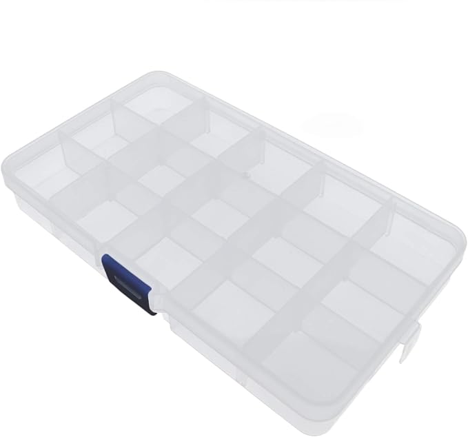 Xiaoyztan Clear Plastic Organizer, 15 Small Grids - Image 2