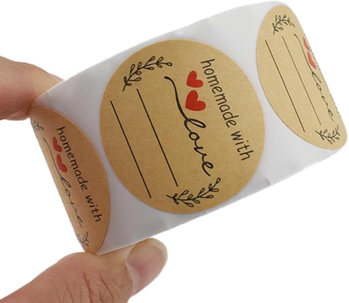 HAHIYO 1.5Inch 500P Round Natural Brown Kraft Stickers by HAHIYO