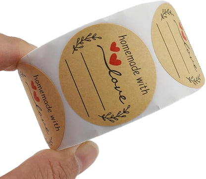 HAHIYO 1.5Inch 500P Round Natural Brown Kraft Stickers by HAHIYO
