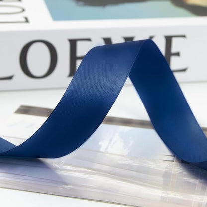 1 Inch 100 Yards Satin Ribbon Dark Blue, Solid Color Fabric Ribbon - Image 8
