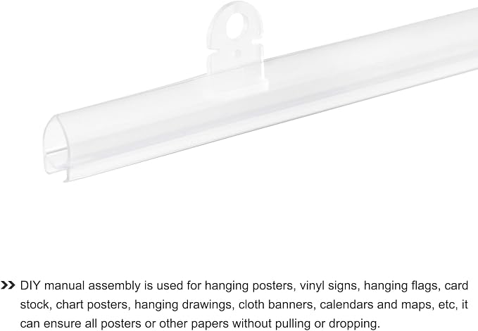 MECCANIXITY PVC Poster Hanger Rail Poster Strip Bar 150cm/59inch Clear - Image 5