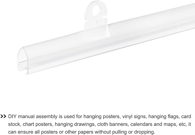 MECCANIXITY PVC Poster Hanger Rail Poster Strip Bar 110cm/43inch Clear - Image 5