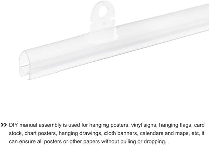 MECCANIXITY PVC Poster Hanger Rail Poster Strip Bar 120cm/47inch Clear - Image 5