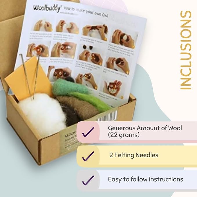 Woolbuddy Owl Needle Felting Kit - Image 4