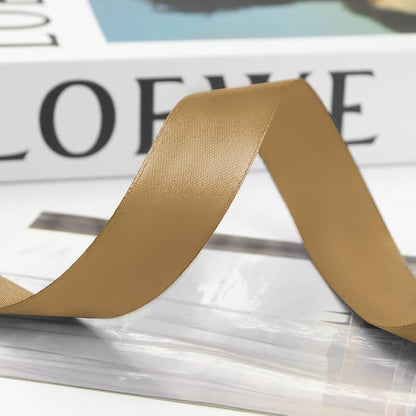 1 Inch 100 Yards Satin Ribbon Champagne Gold, Solid Color Fabric Ribbon - Image 8