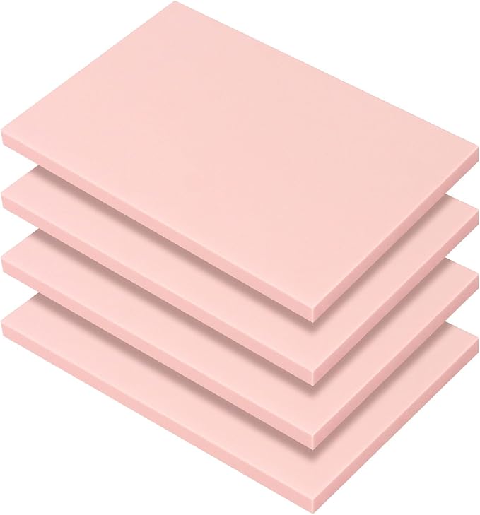4 Pack 4"x6" Pale Pink Rubber Stamp Carving Blocks, Rubber Carved Brick by Oopsu