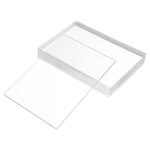 Pack of 10 Clear Acrylic Sheet 5" x 7" Cast Plexiglass Panel 1/8" Thick by KAITELA