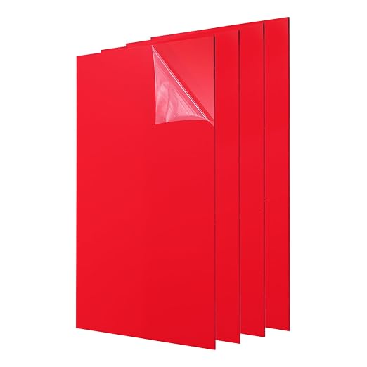 uxcell 4Pcs Acrylic Sheets 12x8 Inch Acrylic Panel 1/8 Inch-3mm Plastic Board by uxcell