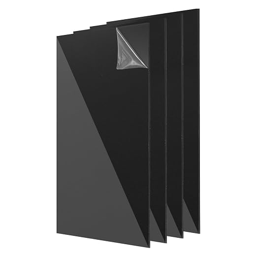 uxcell 4Pcs Acrylic Sheets 12x6 Inch Acrylic Panel 1/8 Inch-3mm Plastic Board by uxcell