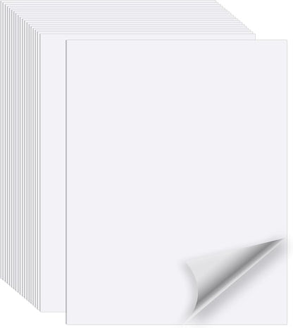 White Printable Sticker Paper, 20 Sheets Printable Sticker Paper, Laser/Inkjet by Unknown