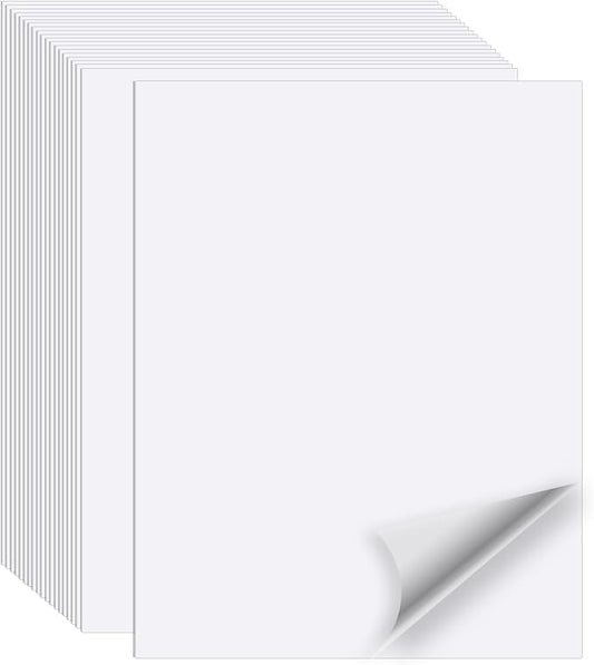 White Printable Sticker Paper, 20 Sheets Printable Sticker Paper, Laser/Inkjet by Unknown
