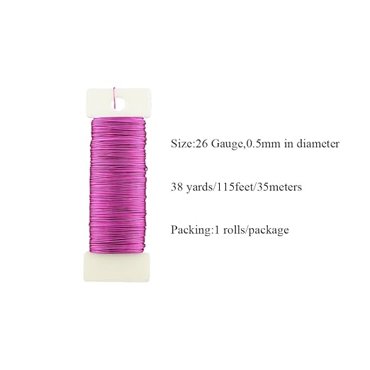 HAHIYO 26Gauge Pink Metal Floral Wire - Image 2