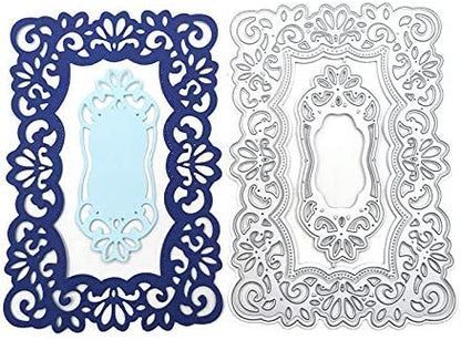 Lace Flowers Background Frame Cutting Dies, Lace Frame Die Cuts Metal Embossing - Image 4