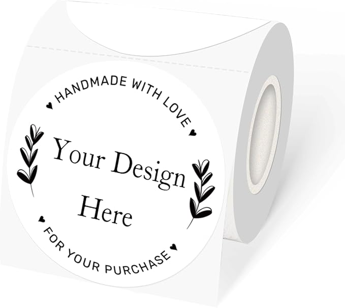 3 Inch White Round Thermal Sticker Labels, Waterproof Circle Direct Thermal by Unknown