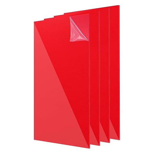 uxcell 4Pcs Acrylic Sheets 12x6 Inch Acrylic Panel 1/8 Inch-3mm Plastic Board by uxcell