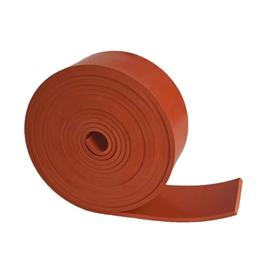 DOBTIM Red Rubber Strips 1/8" Thick X 2" Wide X 10'Long, Solid Rubber Rolls Use - Image 3