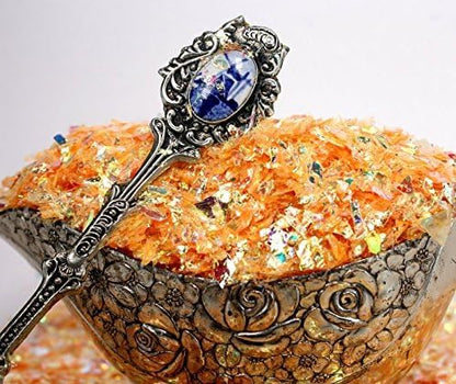 Golden Orange Iridescent Ice Flakes Glitter Flakes - Image 6