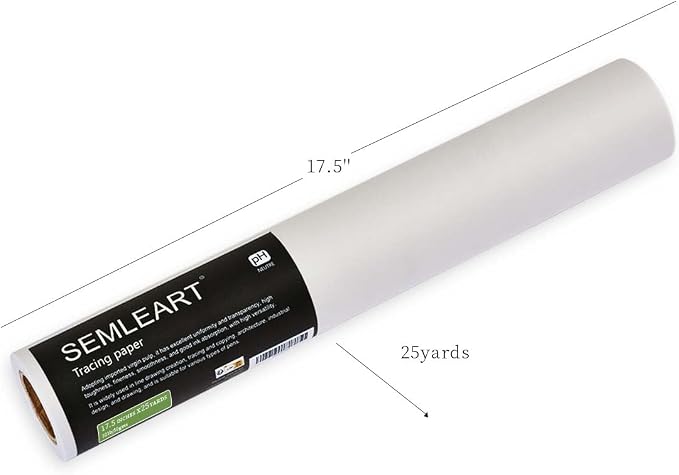 SEMLEART Artit's Tracing Paper roll, 32lb/50gsm, 17.5 inch x 25 Yard, - Image 2