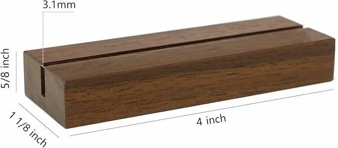 UNIQOOO 20 Pack 4'' Rustic Wood Acrylic Sign Holders | Table Numbers Display - Image 4