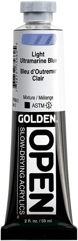 OPEN Slow-Drying Acrylics by GOLDEN, Light Ultramarine Blue, 2 fl oz. tube by GoldenArtistColors