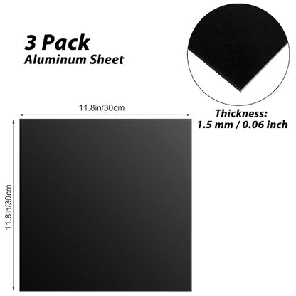3 Pack 5052 Aluminum Sheet Metal 12 x 12 x 1/16 Inch, 1.5 MM Thin Anodized - Image 2