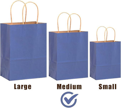 qiqee 32-Packs Deep Blue Paper Gift Bags - Image 2