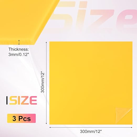 uxcell 3Pcs Acrylic Sheets 12x12 Inch Acrylic Panel 1/8 Inch-3mm Plastic Board - Image 2