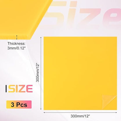 uxcell 3Pcs Acrylic Sheets 12x12 Inch Acrylic Panel 1/8 Inch-3mm Plastic Board - Image 2