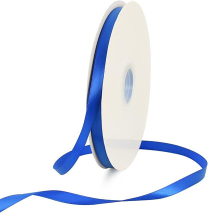 TONIFUL 3/8 Inch x 100yds Royal Blue Satin Ribbon Thin Solid Fabric Ribbons Roll by TONIFUL