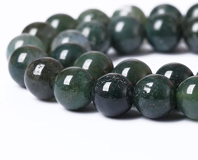 90PCS 4mm Natural Green Moss Agate Beads Gemstone Round Loose Spacer Beads - Image 3