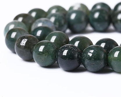 90PCS 4mm Natural Green Moss Agate Beads Gemstone Round Loose Spacer Beads - Image 3