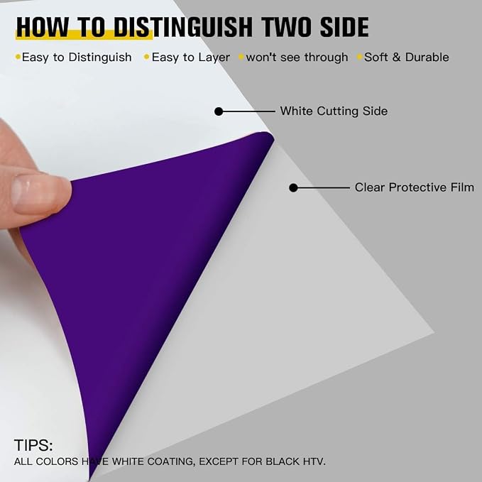 JANDJPACKAGING Purple Heat Transfer Vinyl HTV - Image 7