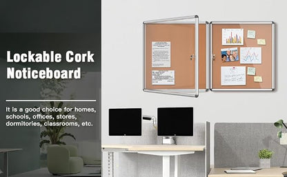 2 Pack 28"x26" Enclosed Bulletin Board, Lockable Weather-Resistant Aluminum - Image 8