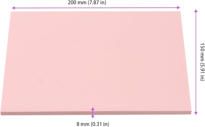 8PCS 8 x 6 Inches Pink Rubber Carving Block, Soft Rubber Stamp Carving Blocks - Image 2