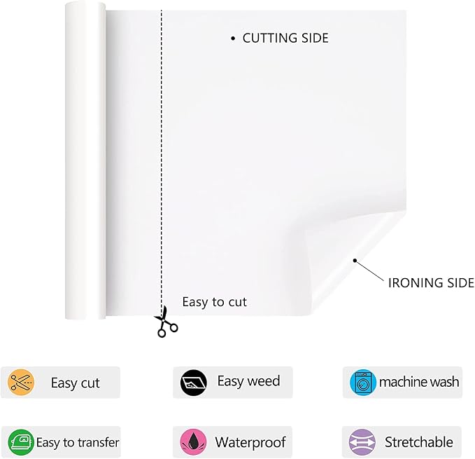 HTV Iron on Vinyl 12Inch by 25ft Roll Heat Transfer Vinyl - Image 2