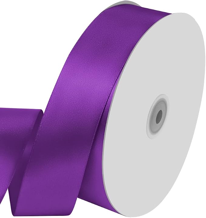 1.5" Wide x 100 Yards Single Faced Polyester Purple Satin Ribbon, Gift Wrapping by KMERLIFE