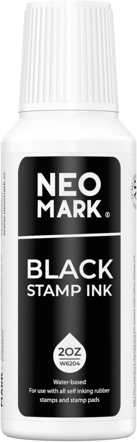 Premium Stamp Ink, Quick-Drying & AP-Certified Non-Toxic Refill Ink by NEOMARK
