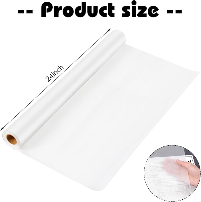 Tracing Paper Roll 24 Inch x 30 Yards White Pattern Paper Translucent Trace - Image 2