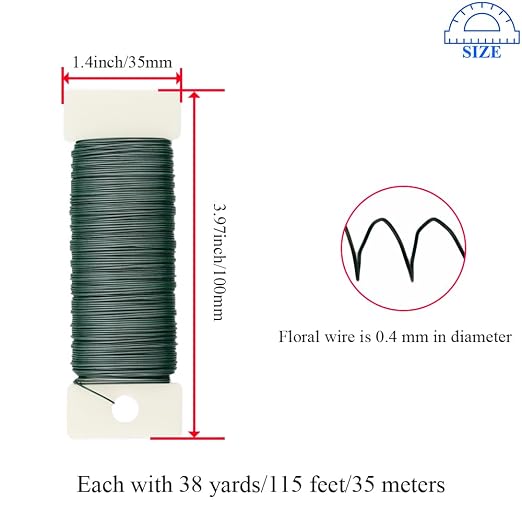 HAHIYO 26Gauge Green Flexible Metal Floral Wire - Image 2