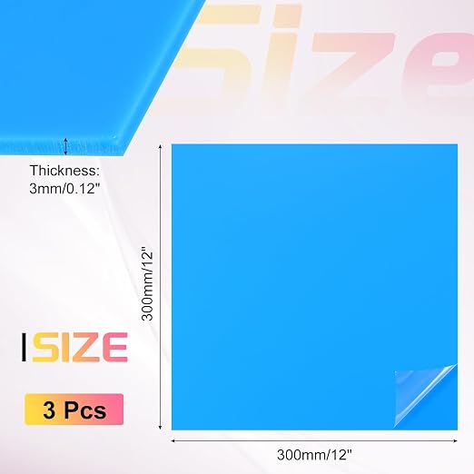 uxcell 3Pcs Acrylic Sheets 12x12 Inch Acrylic Panel 1/8 Inch-3mm Plastic Board - Image 2