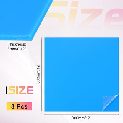uxcell 3Pcs Acrylic Sheets 12x12 Inch Acrylic Panel 1/8 Inch-3mm Plastic Board - Image 2
