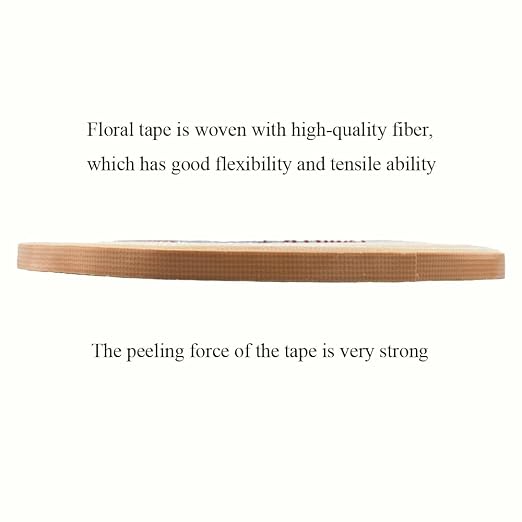 HAHIYO Light Brown 0.25Inch Wide Floral Tape, Waterproof Florist Tape Flower - Image 2
